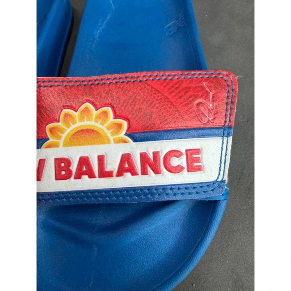 New Balance 200 Adjustable Slide Sandals Blue Red Sunflower YT200ADS Kids 11